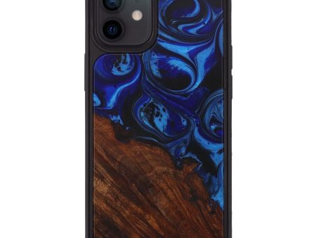 iPhone 12 Wood+Resin Phone Case - Syda (Dark Blue, 588187) Sale