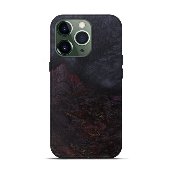 iPhone 13 Pro Wood+Resin Live Edge Phone Case - Galina (Pure Black, 589801) Online Hot Sale