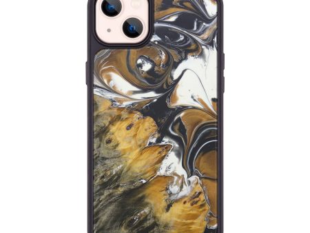 iPhone 14 Plus Wood+Resin Phone Case - Elpida (Black & White, 588634) Online