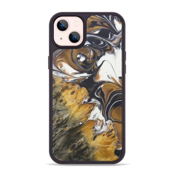 iPhone 14 Plus Wood+Resin Phone Case - Elpida (Black & White, 588634) Online