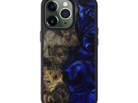 iPhone 13 Pro Wood+Resin Phone Case - Marvel (Dark Blue, 593295) For Sale