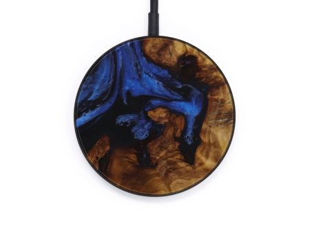 Circle Wood+Resin Wireless Charger - Alexis (Dark Blue, 587501) on Sale