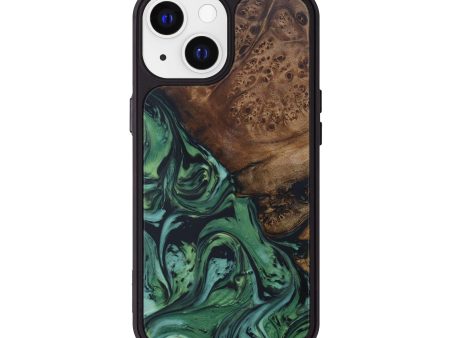 iPhone 13 Wood+Resin Phone Case - Wendell (Dark Green, 590570) Online now