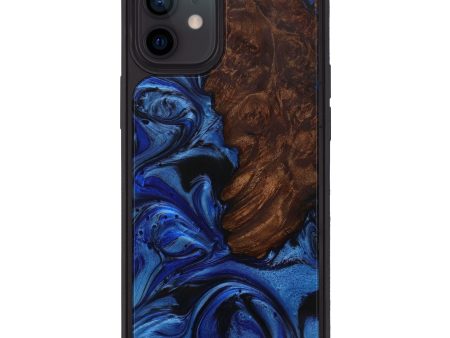 iPhone 12 Wood+Resin Phone Case - Jair (Dark Blue, 591350) Online now