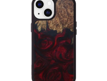 iPhone 13 Wood+Resin Phone Case - Linell (Dark Red, 595361) Hot on Sale