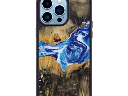 iPhone 14 Pro Max Wood+Resin Phone Case - Norah (Light Blue, 591621) Online Hot Sale