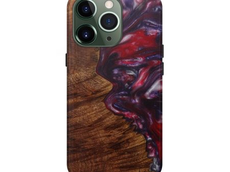 iPhone 13 Pro Wood+Resin Live Edge Phone Case - Robbin (Dark Red, 592318) Hot on Sale