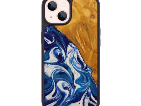 iPhone 14 Wood+Resin Phone Case - Joesph (Dark Blue, 593176) For Discount