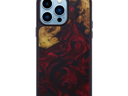 iPhone 14 Pro Max Wood+Resin Phone Case - Osmond (Dark Red, 587183) Supply