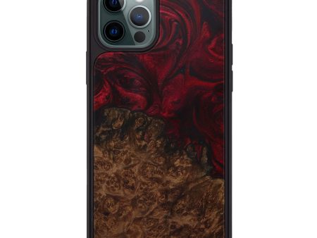 iPhone 12 Pro Wood+Resin Phone Case - Orley (Dark Red, 587413) Online Hot Sale