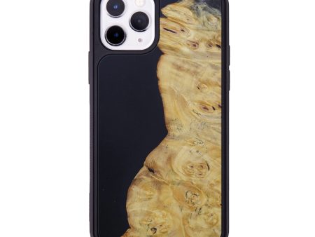 iPhone 11 Pro Wood+Resin Phone Case - Minny (Pure Black, 591727) For Cheap