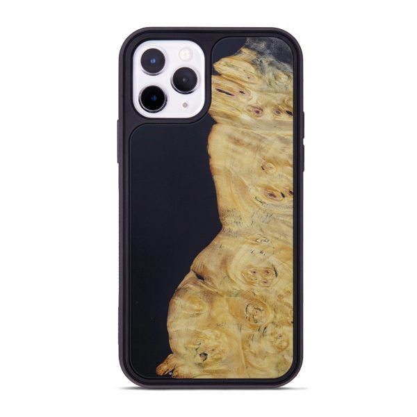 iPhone 11 Pro Wood+Resin Phone Case - Minny (Pure Black, 591727) For Cheap