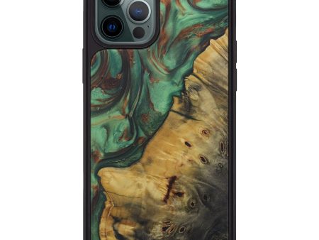 iPhone 12 Pro Max Wood+Resin Phone Case - Cass (Dark Green, 590945) Online