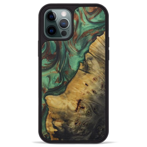 iPhone 12 Pro Max Wood+Resin Phone Case - Cass (Dark Green, 590945) Online