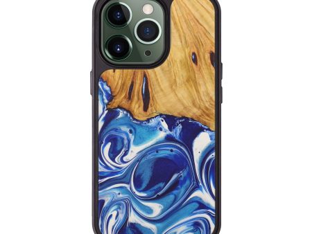 iPhone 13 Pro Wood+Resin Phone Case - Westley (Dark Blue, 588300) For Cheap