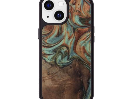 iPhone 13 Wood+Resin Phone Case - Ric (Dark Green, 588998) For Discount