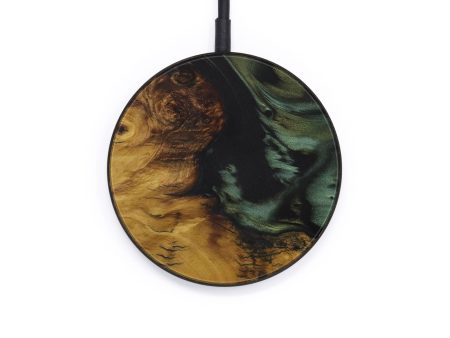 Circle Wood+Resin Wireless Charger - Barbee (Dark Green, 589998) Fashion