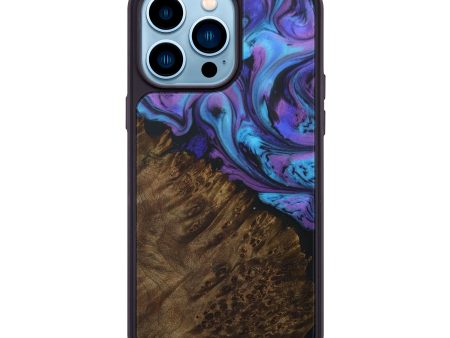 iPhone 14 Pro Max Wood+Resin Phone Case - Therman (Purple, 587603) Fashion