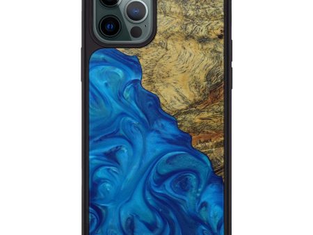 iPhone 12 Pro Max Wood+Resin Phone Case - Man (Light Blue, 591644) Cheap