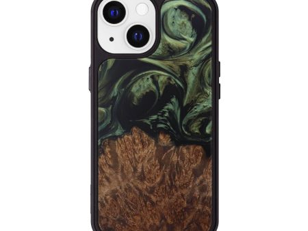 iPhone 13 Wood+Resin Phone Case - Byrdie (Dark Green, 595944) Fashion