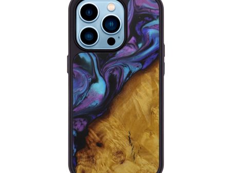 iPhone 14 Pro Wood+Resin Phone Case - Vivian (Purple, 587608) For Cheap