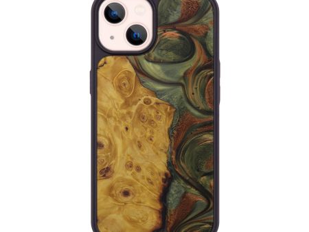 iPhone 14 Wood+Resin Phone Case - Mistie (Dark Green, 589058) For Discount