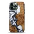 iPhone 13 Pro Max Wood+Resin Live Edge Phone Case - Ame (Black & White, 589843) Discount