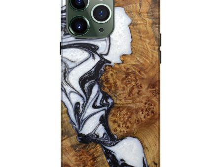 iPhone 13 Pro Max Wood+Resin Live Edge Phone Case - Ame (Black & White, 589843) Discount