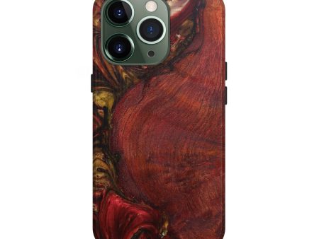 iPhone 13 Pro Wood+Resin Live Edge Phone Case - Zarrin (Dark Red, 593770) For Cheap