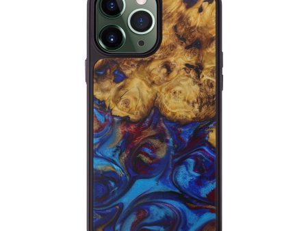 iPhone 13 Pro Max Wood+Resin Phone Case - Ginelle (Dark Blue, 593291) Cheap