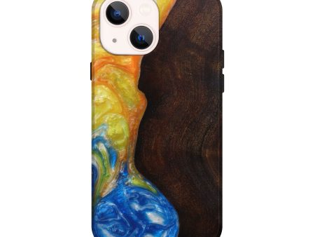 iPhone 13 Wood+Resin Live Edge Phone Case - Mufinella (Light Blue, 593333) Discount