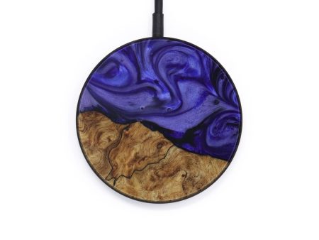 Circle Wood+Resin Wireless Charger - Robenia (Purple, 592545) on Sale