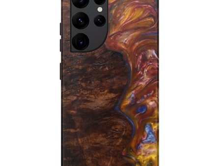 Galaxy S22 Ultra Wood+Resin Live Edge Phone Case - William (Dark Red, 591423) Online Hot Sale