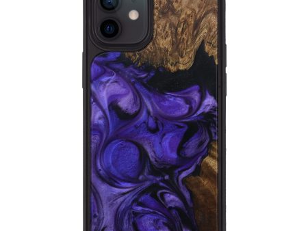 iPhone 12 Wood+Resin Phone Case - Vilhelmina (Purple, 595382) Fashion