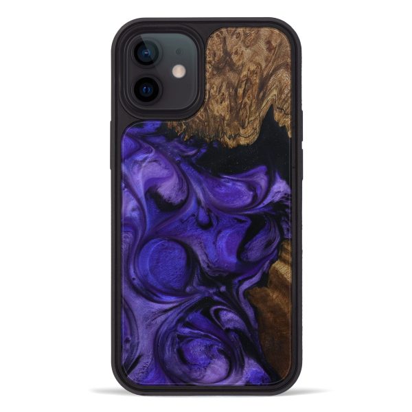 iPhone 12 Wood+Resin Phone Case - Vilhelmina (Purple, 595382) Fashion