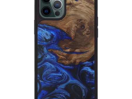 iPhone 12 Pro Max Wood+Resin Phone Case - Catherina (Dark Blue, 589762) Online