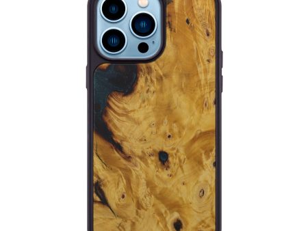 iPhone 14 Pro Max Wood+Resin Phone Case - Suzane (Dark Green, 587220) on Sale