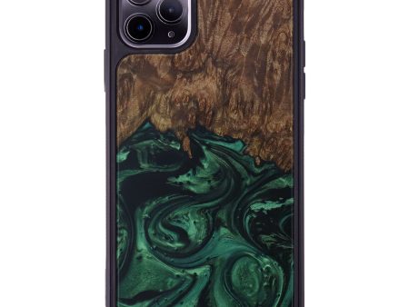 iPhone 11 Pro Max Wood+Resin Phone Case - Eva (Dark Green, 589048) Cheap