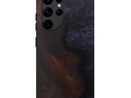 Galaxy S22 Ultra Wood+Resin Live Edge Phone Case - Vanna (Pure Black, 591449) For Sale