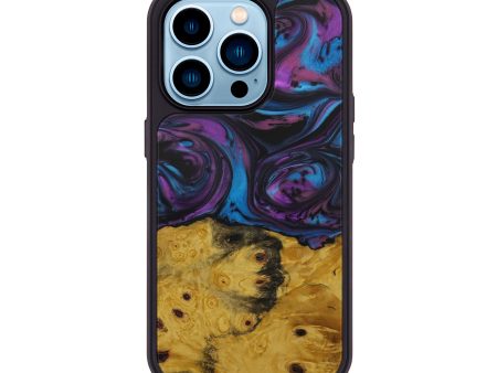 iPhone 14 Pro Wood+Resin Phone Case - Valentia (Purple, 587618) Supply