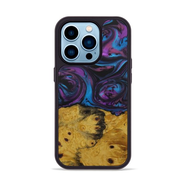 iPhone 14 Pro Wood+Resin Phone Case - Valentia (Purple, 587618) Supply