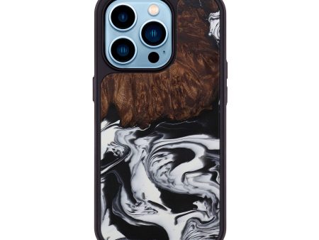 iPhone 14 Pro Wood+Resin Phone Case - Tricord (Black & White, 591020) Online