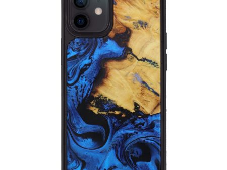 iPhone 12 Wood+Resin Phone Case - Joeann (Dark Blue, 593101) Supply