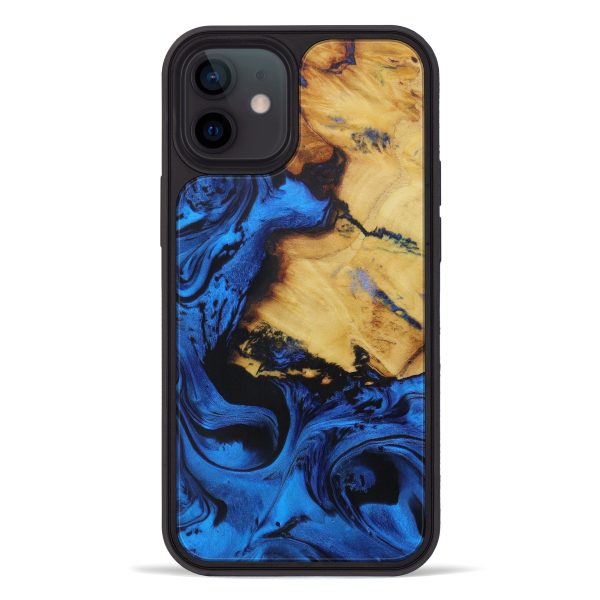 iPhone 12 Wood+Resin Phone Case - Joeann (Dark Blue, 593101) Supply