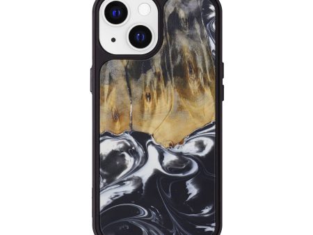 iPhone 13 Wood+Resin Phone Case - Liz (Black & White, 588823) For Cheap