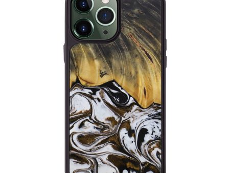 iPhone 13 Pro Max Wood+Resin Phone Case - Estele (Black & White, 594913) For Cheap