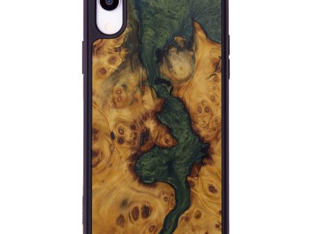 iPhone Xr Wood+Resin Phone Case - Carmon (Dark Green, 593978) Fashion