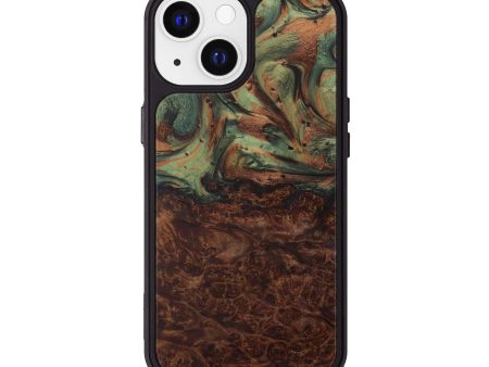 iPhone 13 Wood+Resin Phone Case - Cally (Dark Green, 593632) Online now