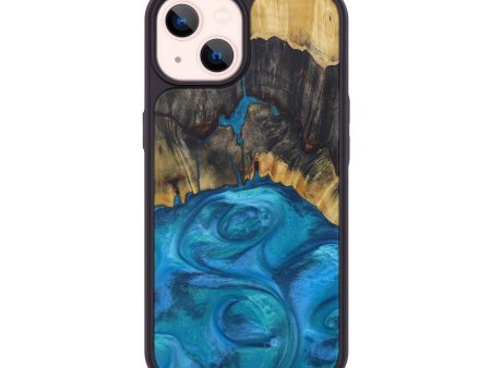 iPhone 14 Wood+Resin Phone Case - Alisun (Light Blue, 594728) Cheap