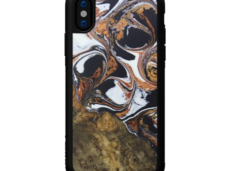 iPhone X Wood+Resin Phone Case - Wallie (Black & White, 588760) Fashion